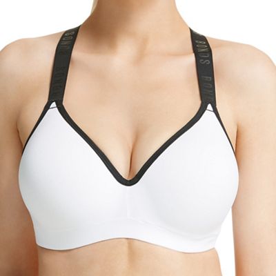 White sporty crop top bra